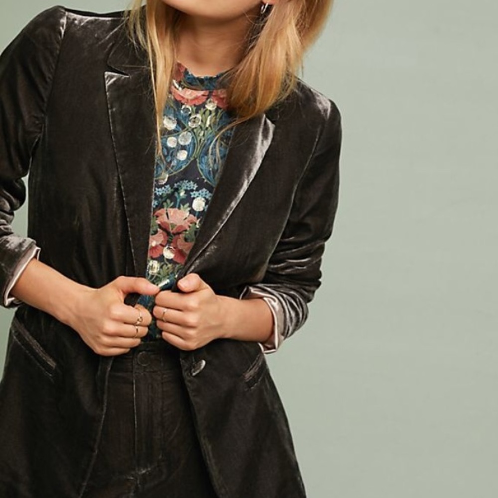 Anthropologie Velvet Blazer